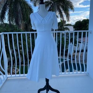 White Midi Vintage Dress